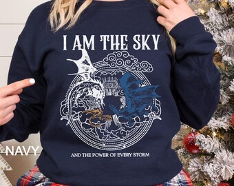 I Am The Sky Dragon Sweatshirt, Fourth Wing, Dragon Rider Hoodie, Basgiath War College Hoodie, Fantasy Book Lover Crewneck, 484644