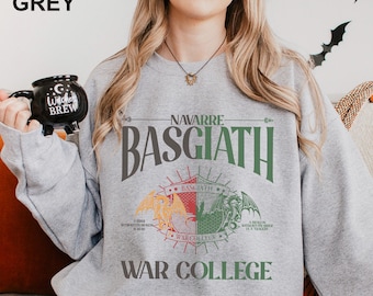 Basgiath War College Sweatshirt, Navarre Basgiath Crewneck, Dragon Rider Fantasy, Bookish Fantasy Gift, Fourth Wing Inspired, 484634