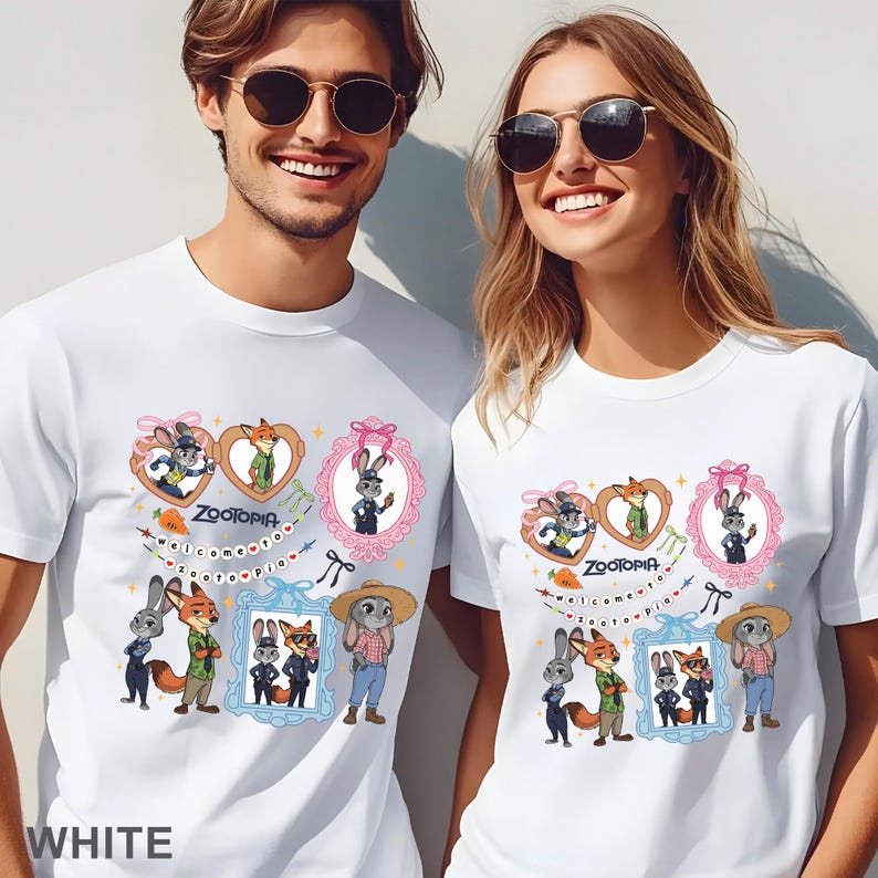 Camiseta Coquette Mirror de Zootopia, Judy Hopps y Nick Wilde, Bienvenidos a Zootopia Disney, Camiseta con medallón de Zootopia, 484536 imagen 17