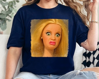 Distressed Doll Face Meme Shirt, Viral Internet Shirt, Cringy Shirt, Sarcastic Doll Face Shirt, Disgusted Doll Face, 486086