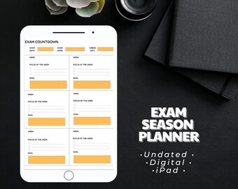 Digital Exam Planner | Undated Student Revision, iPad Compatible (PDF Download