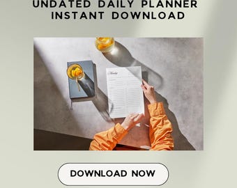 Undated Daily Planner | Printable Minimal Daily Planner | 7 Days Daily Planner | Instant Download Digital Planner
