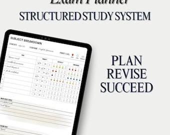 Digital Exam Planner | Student Revision Tracker (PDF Format)