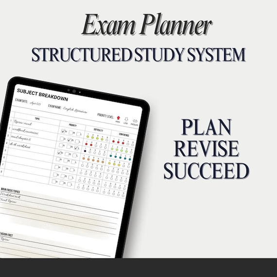 Digital Exam Planner | Student Revision Tracker (PDF Format)