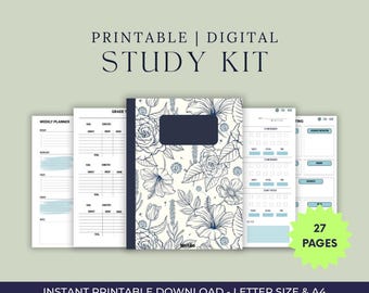 27-Page Digital Study Planner | Student Exam Prep (Printable & iPad Compatible)