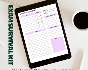 Exam Survival Kit | Student Study Planner (Digital & Printable)