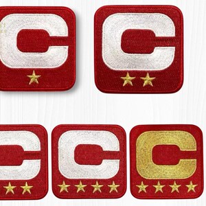 San Francisco 49ers Captain “C” Patch Pack – 1-Star to 4-Star + 4-Star Golden Embroidered, 2.25” Each