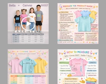Bella Canvas 3001T Toddler Sizing Chart Bundle (MP4 Video)