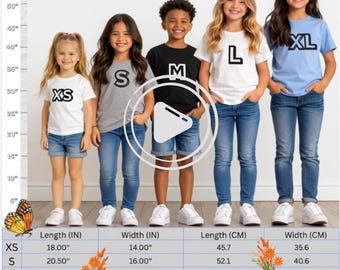 Gildan 64000B Youth Tee Size Video MP4 Kids Shirt Sizing Guide Etsy Seller Tool