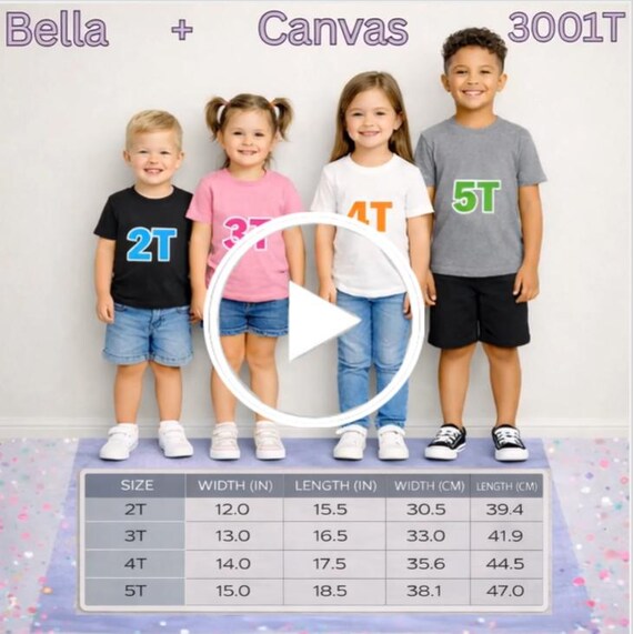 Bella Canvas 3001T Toddler Tee MP4 | Professional Sizing Video | POD Seller Resource | Digital Download