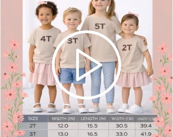 Bella Canvas 3001T Toddler Sizing Video Guide (MP4 Download)