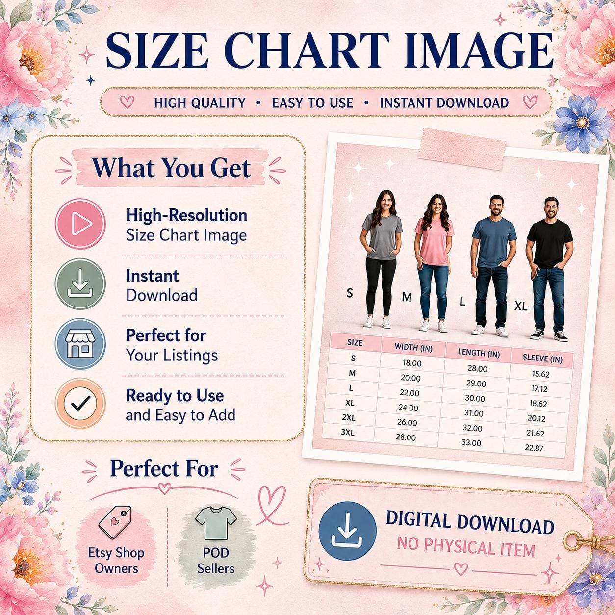 Gildan 5000B Youth Size Chart Kids T Shirt Sizing Guide POD Seller ...