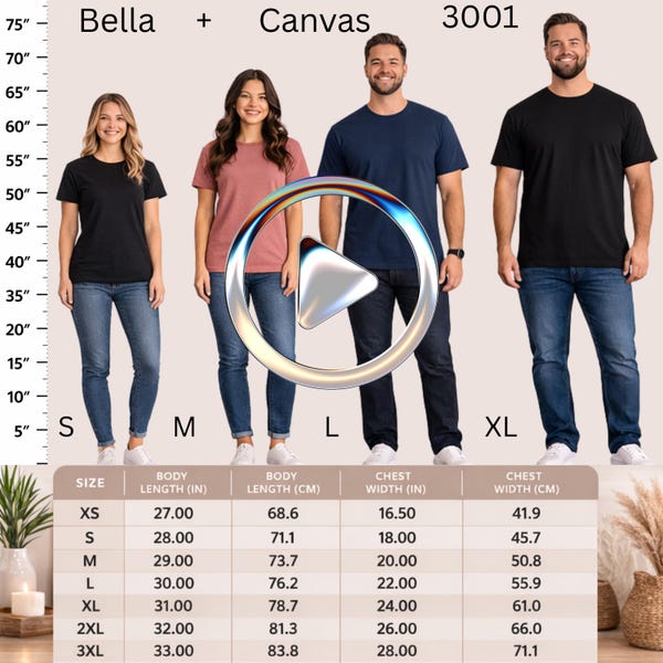 Bella Canvas 3001 Sizing Video for Etsy Sellers (Digital Download)