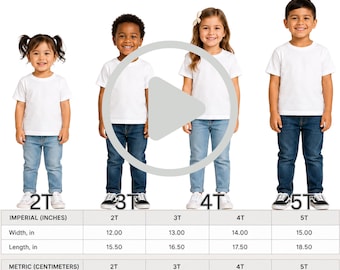 Bella Canvas 3001T Toddler Sizing Video | Size Guide, Mockup Tool (MP4 Download)