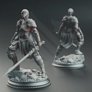 The Absolved DnD Resin Miniatyr Paladin Figur Grim Siege Fantasy NPC DM Stash Knight Miniatyrmålningsbar TTRPG Vera Lanius D&D 5e