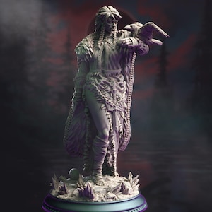 DnD Resin Miniatyr Vampyr Trollkarl Figur Fantasy DM Stash Warlock Alf Miniatyr Målningsbar TTRPG Bunden i Blodmånen