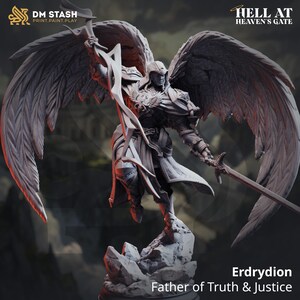 Erdrydion, Vater der Wahrheit DnD Harz Miniatur Himmlische Kämpfer Paladin Figur Celestial Fantasy Mini TTRPG Tabletop Hölle am Himmelstor
