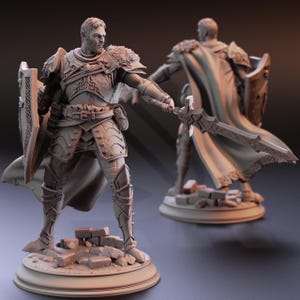 Lizarin – Paladin av Renmaeth | Mänsklig präst | D&D Resinminiatyr | Ett nytt blad av DM Stash