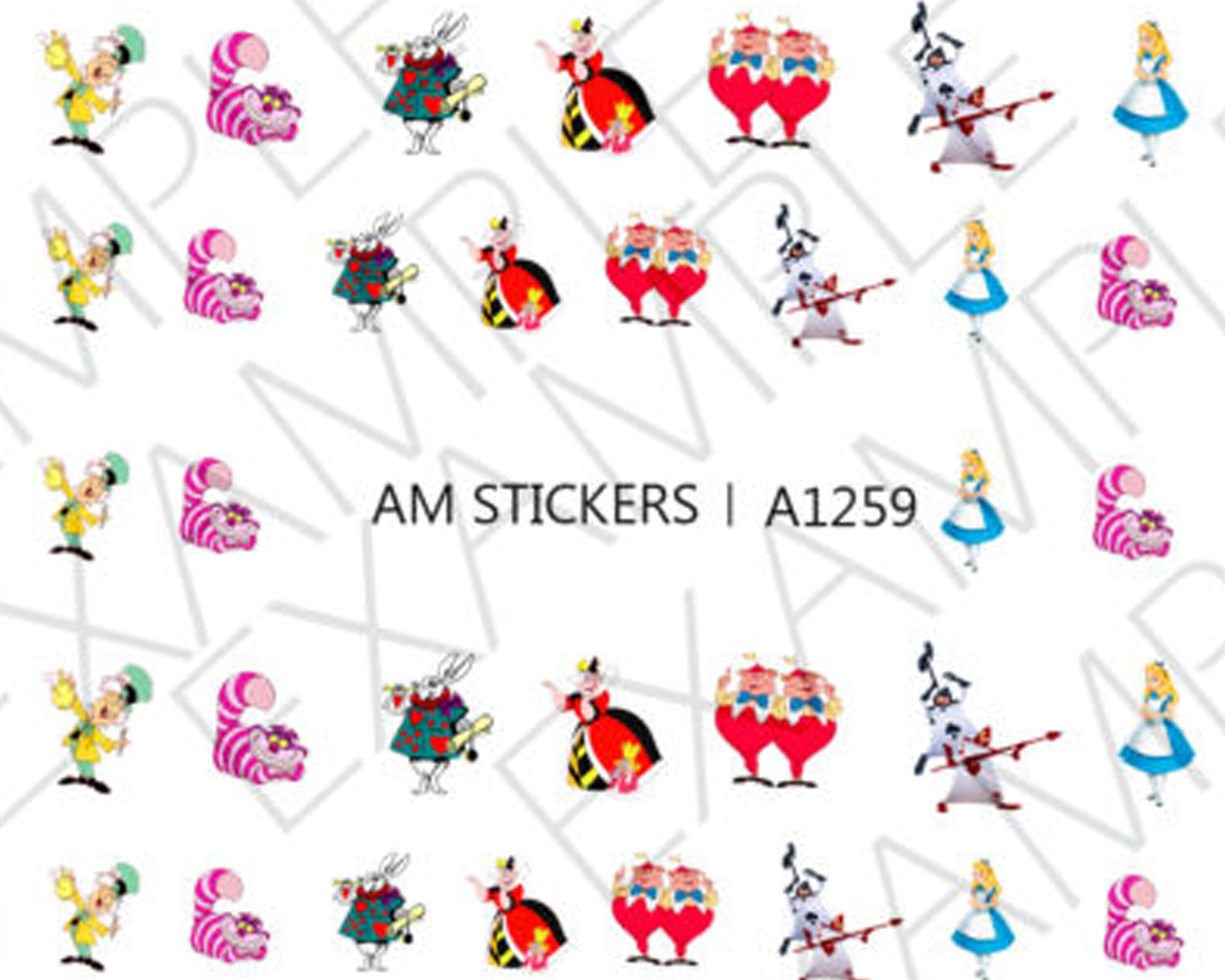 Alice in Wonderland Nail Art Stickers Transfers Decals Set of - Etsy