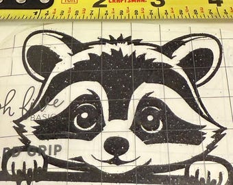 Peeking Raccoon Car Decal - Vinyl Window Sticker