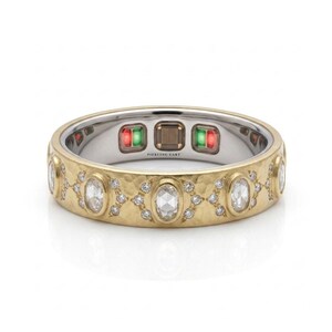 Étui pour bague Oura Gen 5, bague en or martelé, rehausseur de bague diamant ovale, protège-bague intelligent, film protecteur empilable, accessoire de luxe