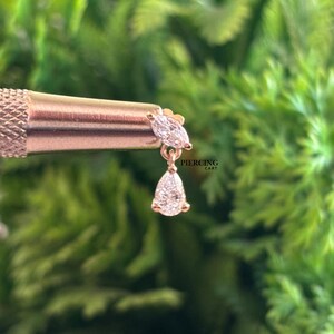 Marquise och päron diamanthängande gänglös labret päronformad hängande broskörhänge Marquise diamant helix piercingsmycken