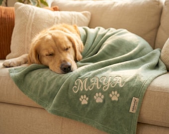 Manta personalizada bordada para perros, manta de franela de felpa personalizada para mascotas