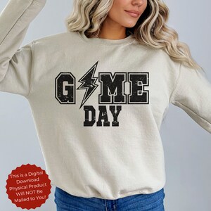 Game Day Distressed Lightning Bolt PNG, Digital Design Game Day SVG Game Day Grunge Png Digital Files Cricut Sublimation