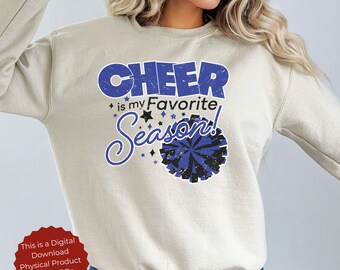 Retro Cheer Shirt Blue Cheer SVG Deportes Mamá Deportes Papá Png Svg Imprimir y cortar Cheer Grunge PNG Sublimación Regalo para su temporada de alegría