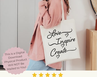 Love Inspire Crear SVG Wall Art png Archivos de corte para Cricut Heart Silhouette Minimalist Valentines