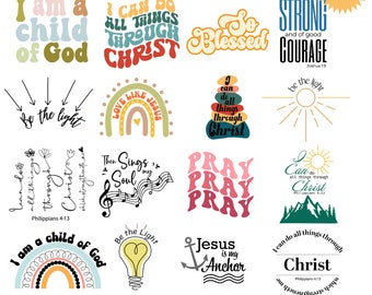 Christliche Bundle SVG, Schrift Bundle, sofortiger Download, Bibel Vers Bundle, Schnittdateien für Cricut