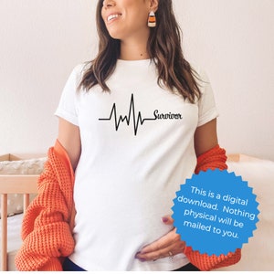 Overlevende SVG, EKG gezegende SVG, ziekte overlevende SVG, christelijke gesneden bestand SVG, christelijke SVG, silhouet, cricut, kanker overlevende SVG