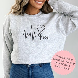 heartbeat love EKG line SVG Love EKG svg