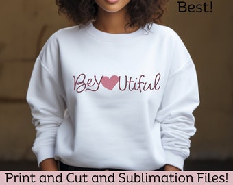 Afirmación positiva SVG Imprimir y luego cortar archivos de corte png para Cricut Silhouette Minimalist Valentines