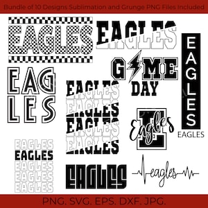 Eagles PNG Bundle Eagles Nation SVG Sports Mom Sports Dad Png Svg  Eagles Sublimation bundle Eagles Team College Football Grunge PNG