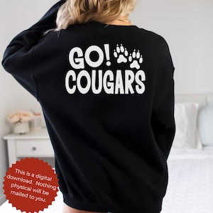 Cougars SVG, Cougars  Nation svg,  Gift for mom, gift for dad, Png, Svg, Print and cut, Cougars Grunge Sublimation