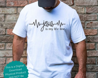 Jesus svg Jesus Heartbeat Line cut file svg Christian svg, Silhouette cut file Cricut SVG Jesus Life Line Christian Jesus Shirt EKG Line