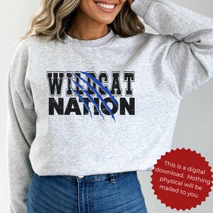 Wildcats Scratches SVG Wildcats Nation png Gift for Mom Gift for Dad Grunge Wildcats Png Svg Digital Files Cricut Sublimation
