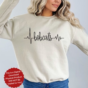 EKG Line Bobcats SVG Bobcats Heartbeat Line Bobcats Nation svg  Sports Mom Sports Dad Png Digital Files Cricut Bobcats Sublimation