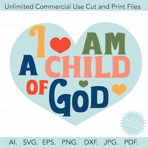 Ich bin ein Kind Gottes SVG. Kleinkind religiös svg. Christlicher Jesus liebt dich SVG.