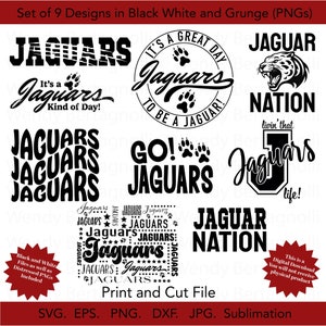 Jaguars SVG Bundle Jaguars Nation Sport Mama Sport Papa Png SVG Jaguars Sublimation Set von 9 Dateien. Grunge PNG Jaguar Fußball
