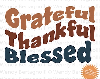 Sublimación de Acción de Gracias Silueta SVG agradecida Imprimir y cortar archivo Otoño cricut Imprimir y cortar archivo bendito archivos de corte SVG Acción de Gracias