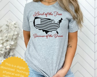 America SVG Patriotic Classic America Land of the Free Cut file Cricut Silhouette Independence Day July 4th Svg PNG American flag svg