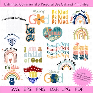 Christian SVG Bundle Child of God Primary Bundle svg Primary Choose the Right Bundle Sublimation LDS Bundle