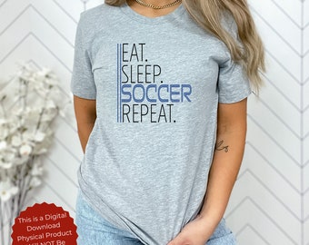 Retro Soccer Mom SVG, Eat Sleep Soccer Repetir SVG, Jugador de fútbol SVG, Regalo deportivo, Archivos digitales, Regalo del Día de las Madres, Sublimación