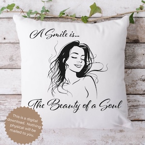 Line Art Woman Beauty Self care svg  Female Line Drawing Happy Woman SVG Self Care and Self Love.  Instant download.