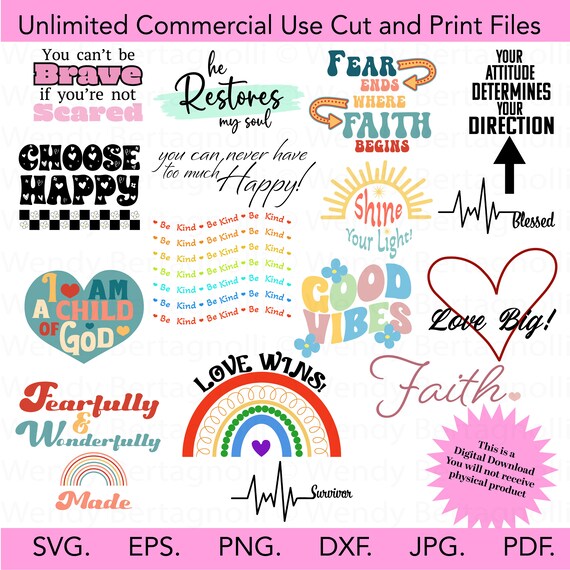 Christian Self Care Bundle SVG, Christian bundle svg, positivity svg, instant downloads, unlimited commercial use files