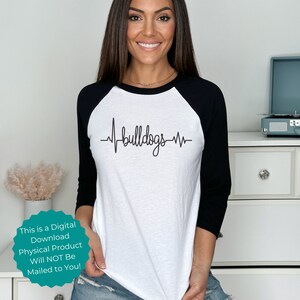 EKG Line Bulldogs SVG Bulldogs Nation svg Heartbeat Line Sports Mom Sports Dad Png Love Bulldogs Digital Files Cricut Bulldogs PNG