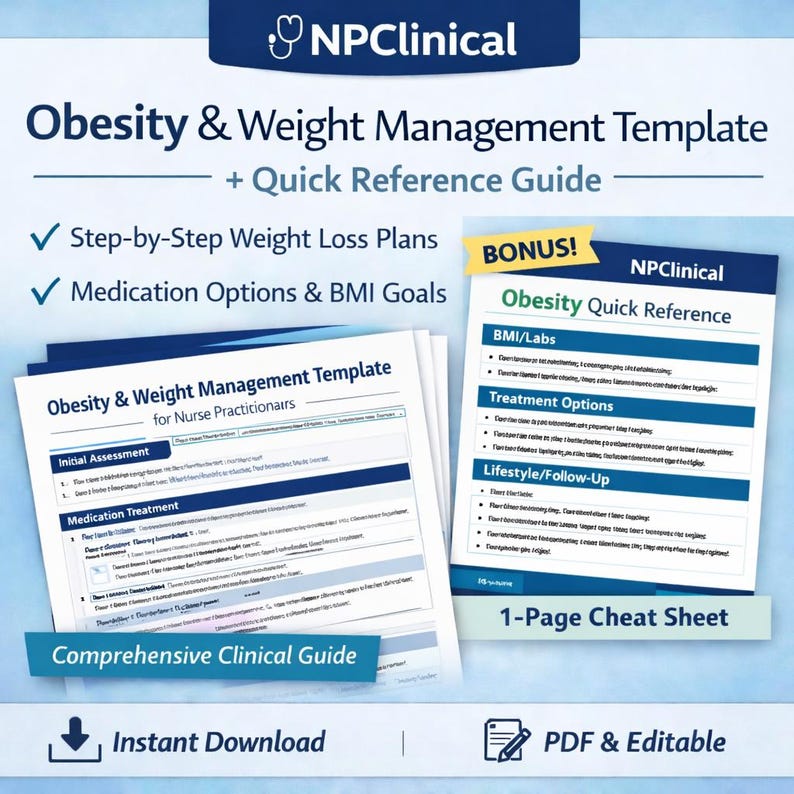 Obesity & Weight Management Template for Nurse Practitioners | Clinical ...