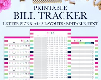 bill tracker etsy
